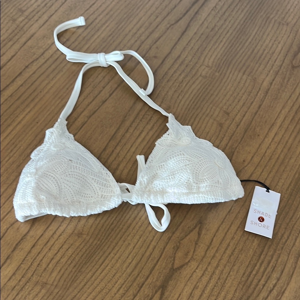 Shade & Shore White Bikini Top Minimalist Swimwear